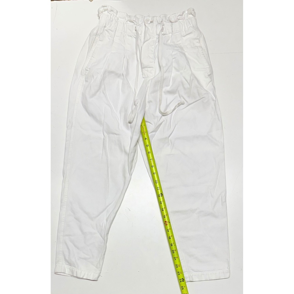 Free People White Paperbag Waist Tapered Pants High Rise Small OB1087851